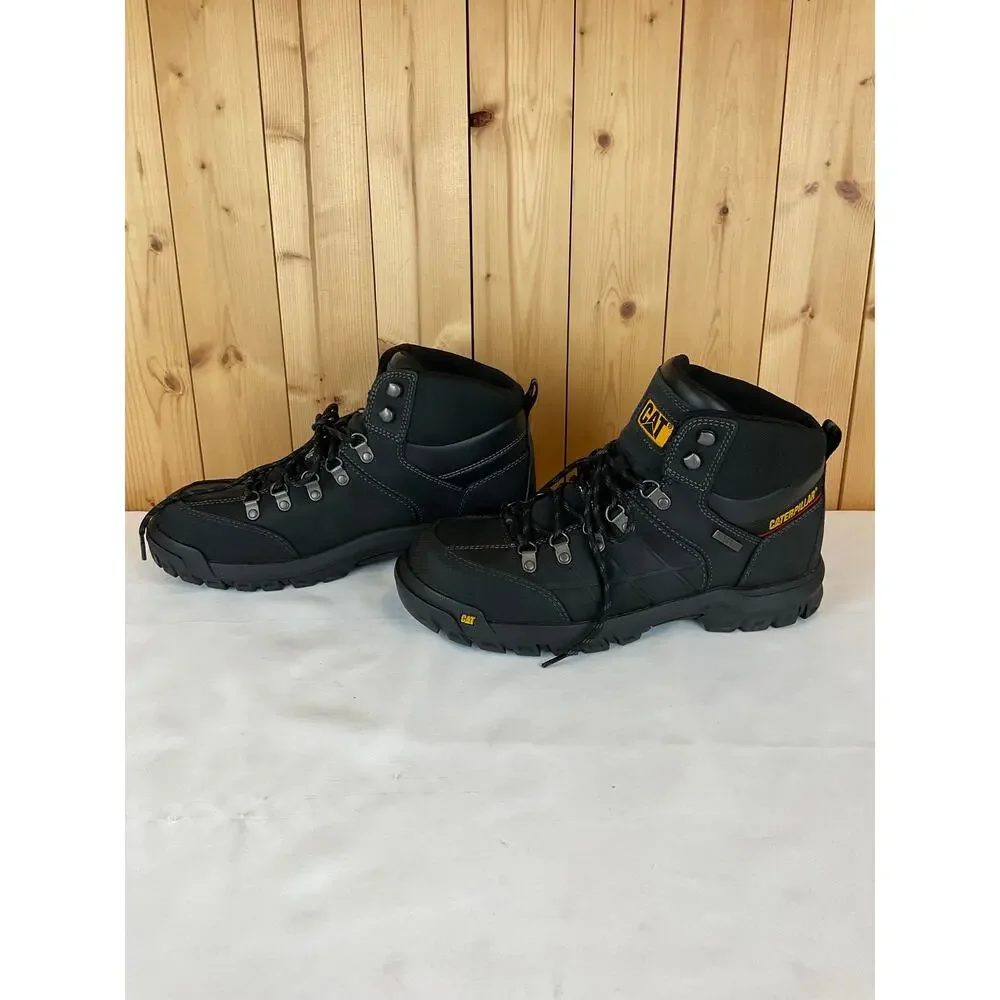 CAT Men's Threshold Waterproof Steel Toe Work Boots, Black- Size Men's 11.5 Wide